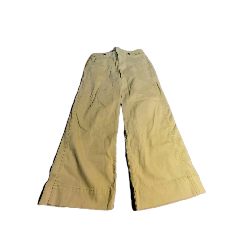 BCBG Generation Wide-Leg Trouser Pants Khaki Green Size 13/31 *Read Description